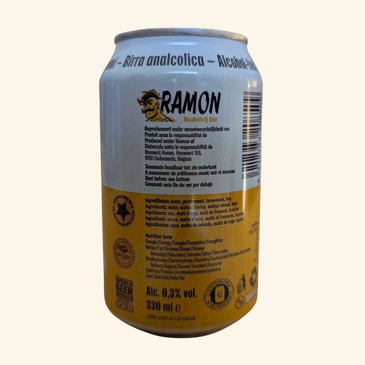 Ramon Sans Alcool 0,3% - Bière belge sans alcool